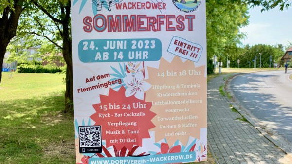 www.dorfverein-wackerow.de lädt zum Dorffest ein
